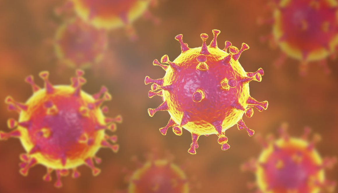 A close up of a virus