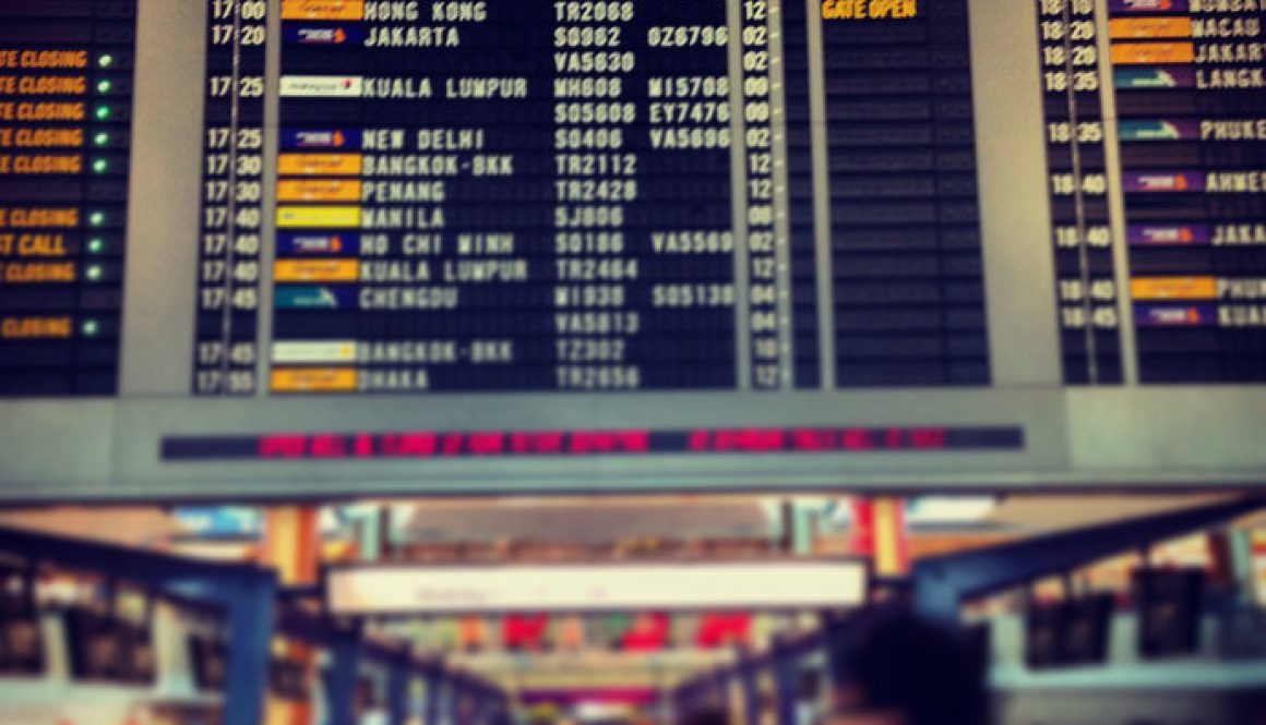 FLight board information at Changi Airport, Singapore