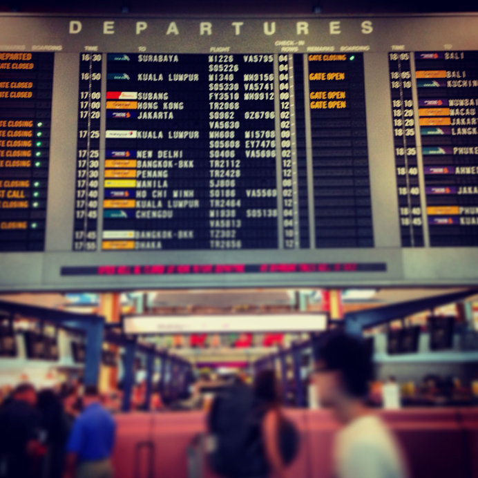 FLight board information at Changi Airport, Singapore